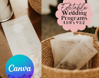 WEDDING Programs- simple- CANVA TEMPLATE