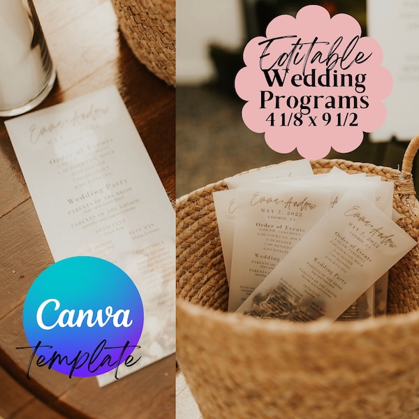 Programas de BODAS- simple- PLANTILLA CANVA