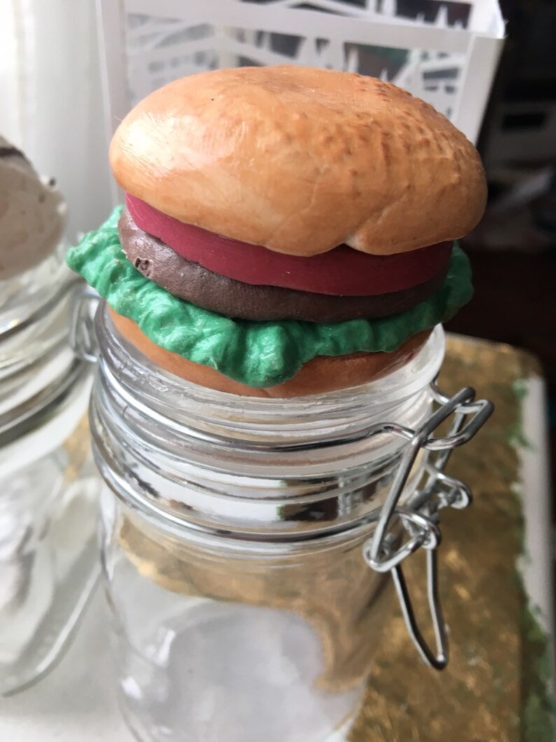 Jars Storage Containers Custom Glass Dessert Burger Hamburger Jar Sprinkles Baking Supplies Kitchen Office Sewing Room