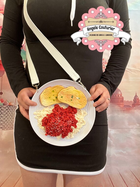 Spaghetti Purse Pasta and Garlic Toast PURSE Food Purses Food Etsy