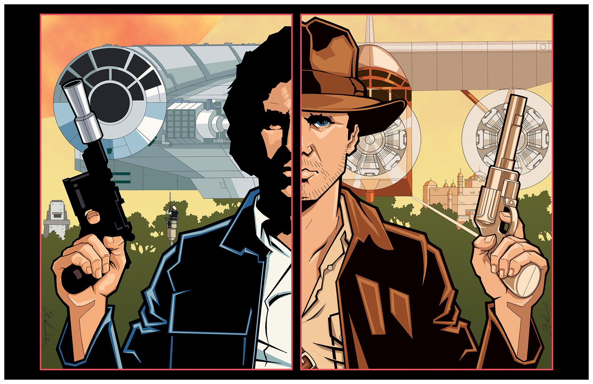 分裂人格 - ハン・ソロとインディ・ジョーンズ「悪党」プリント