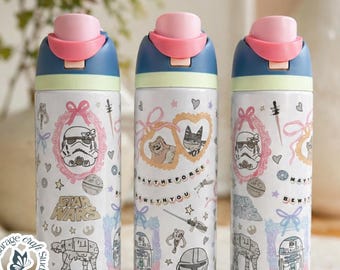 Star Tumbler 24oz Flip Top Galaxy Inspired Tumbler Space Character Water Bottle May The Fourth Be With You Cup Personalized Name Tumbler