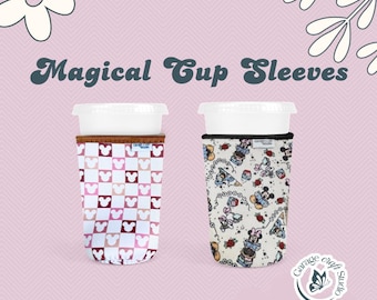 Magical Cup Sleeve Drinkware Cozies Magical Bookish Cup Sleeve Bookish Gift Drinkware Cozies for Small or Medium Drink Sleeve Bookish Lover