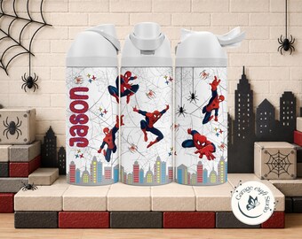 Spider Tumbler 24oz Flip Top Leakproof Reusable Water Bottle Personalized Boy Tumbler Everyday Cup Trendy Gift Drinkware Boy Birthday Gift
