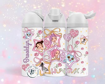 K Music Tumbler 24oz Flip Top Leakproof Reusable Water Bottle Personalized Everyday Cup Trendy Teen Gift Drinkware Pop Idol School Bottle
