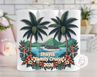 Vacation Tumblers for Family Cruise, Custom Cruise Cup with Name, Family Vacation Tumblers, Matching Group Tumbler for Family Cruise