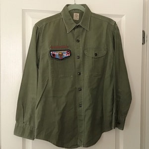 Vintage Boy Scouts Long sleeved shirt with Order of the Arrow flap patch