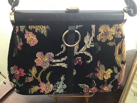 Black vintage carpet purse - image 1