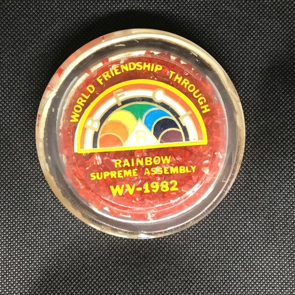 International Order of the Rainbow for Girls  1982 Paperweight