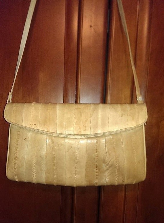 Camel Colored Eel Skin Envelope Purse