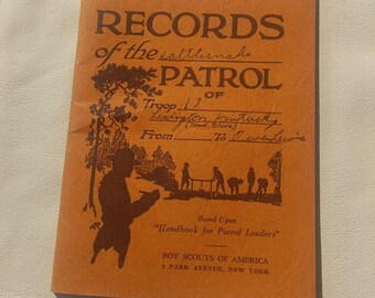 Vintage Boy Scouts of America Records book