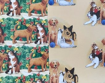 Vintage Dog and Cat Wrapping Paper by Marilee Carol