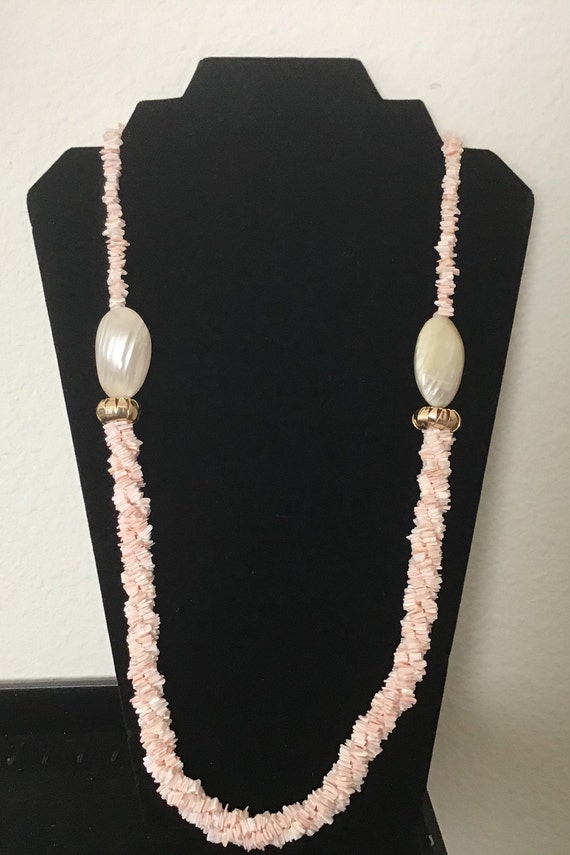 Pink Shell Statement Necklace - image 1