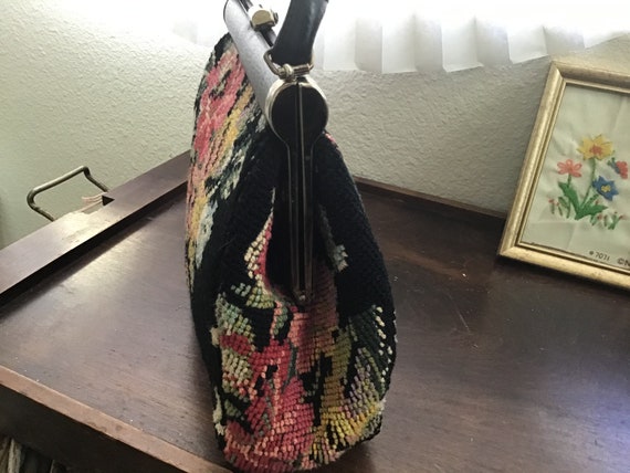 Black vintage carpet purse - image 4