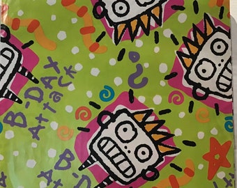 Vintage 1992 Hallmark “ Birthday Attack” Wrapping Paper