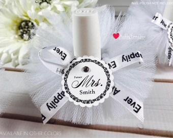 10 Bridal Shower Favors|Nail Polish Favors|Nail Polish Tutus|Favors with Custom Tags|Future Mrs.|Shower Favors|Wedding Favors|Bridal Party