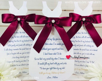 Will You Be My Bridesmaid Dress Cards|Matron of Honor Card|Bridesmaids Cards|Wedding Party Cards|Will You Be My Bridesmaid|Wedding Party|