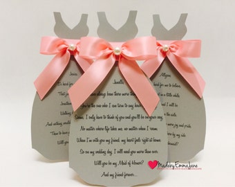 Will You Be My Bridesmaid Dress Card