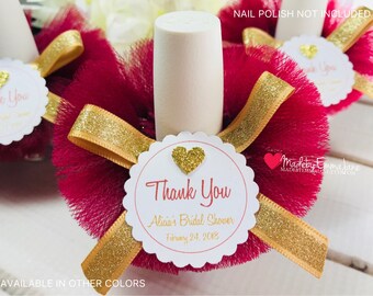 10 Bridal Shower Favors|Nail Polish Favors|Nail Polish Tutus|Bridal Favors with Custom Tags|Baby Shower Favors|Wine and Gold Favors|Favors