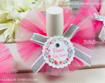 10 Baby Shower Favors|Nail Polish Tutus|Nail Polish Favors|Baby Shower Favors with Custom Tags|Baby Favors|Bridal Shower Favors|Tutu Favors