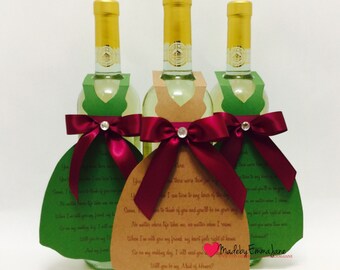 Will You Be My Bridesmaid Wine Bottle Tags