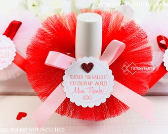 10 Tutus Valentine Gifts| |Valentine Nail Polish Tutus|Nail Polish Tutus|Teachers Gifts| Valentine Day Gifts|Valentine Favors|Valentine Day
