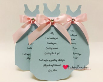 Will You Be My Bridesmaid Dress Card