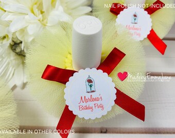 10 Beauty and the Beast Favors|Birthday Party Favors|Nail Polish Favors|Nail Polish Tutus|Spa Party Birthday Favors|Nail Polish Favors|Favor