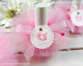 10 Baby Shower Favors|Nail Polish Tutus|Nail Polish Favors|Baby Shower Favors with Custom Tags|Baby Favors|Bridal Shower Favors|Tutu Favors