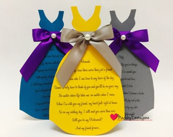 Will You Be My Bridesmaid Dress Card