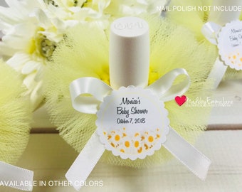 10 Baby Shower Favors|Nail Polish Tutus|Nail Polish Favors|Baby Shower Favors with Custom Tags|Baby Favors|Bridal Shower Favors|Tutu Favors