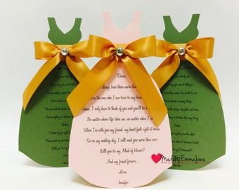 Will You Be My Bridesmaid Dress Card
