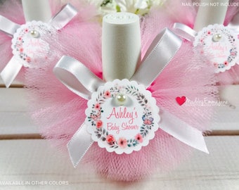 10 Baby Shower Favors|Nail Polish Tutus|Nail Polish Favors|Baby Shower Favors with Custom Tags|Blush Favors|Bridal Shower Favors|Party Favor