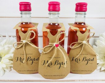 10 Bridal Shower Favor Labels| Mini Wine Bottle Labels| Wedding Favors| Bridal Shower| Bridal Party Favors|Bridal Shower Favors|Wedding|