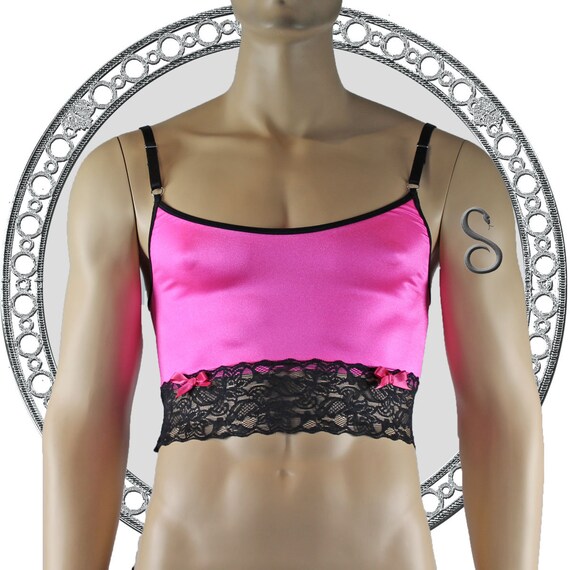 hot pink satin cami