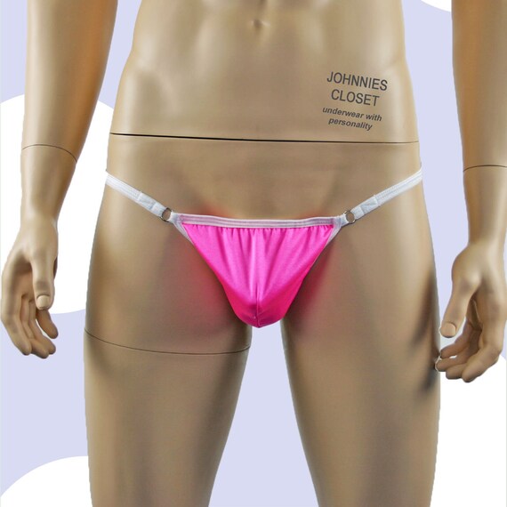 Mens Shiny Lycra G String Pink Etsy