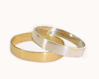 3mm Super Flat Fitted Toe Ring/ Plain Shiny Band / .925 Sterling Silver or 14k Yellow Gold / Fitted for Perfect Fit