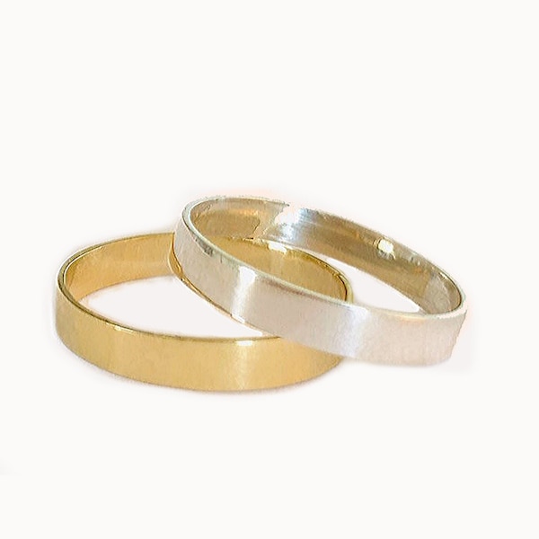 3mm Super Flat Fitted Toe Ring/ Plain Shiny Band / .925 Sterling Silver or 14k Yellow Gold / Fitted for Perfect Fit