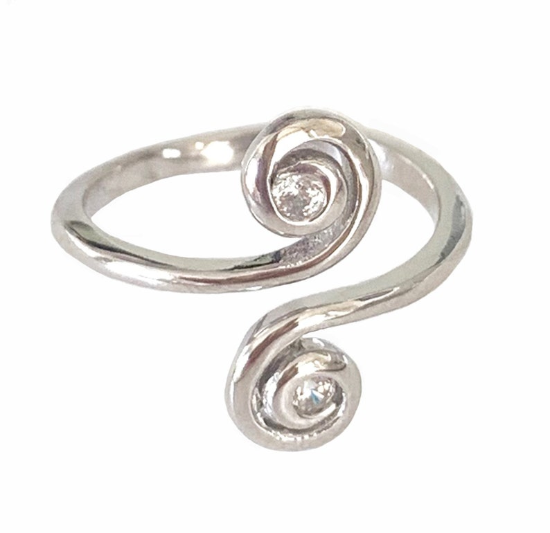 5MM Hammered .925 Sterling Silver Girls Or Men Adjustable Ring for Foot Or Midi for Women Toe Ring