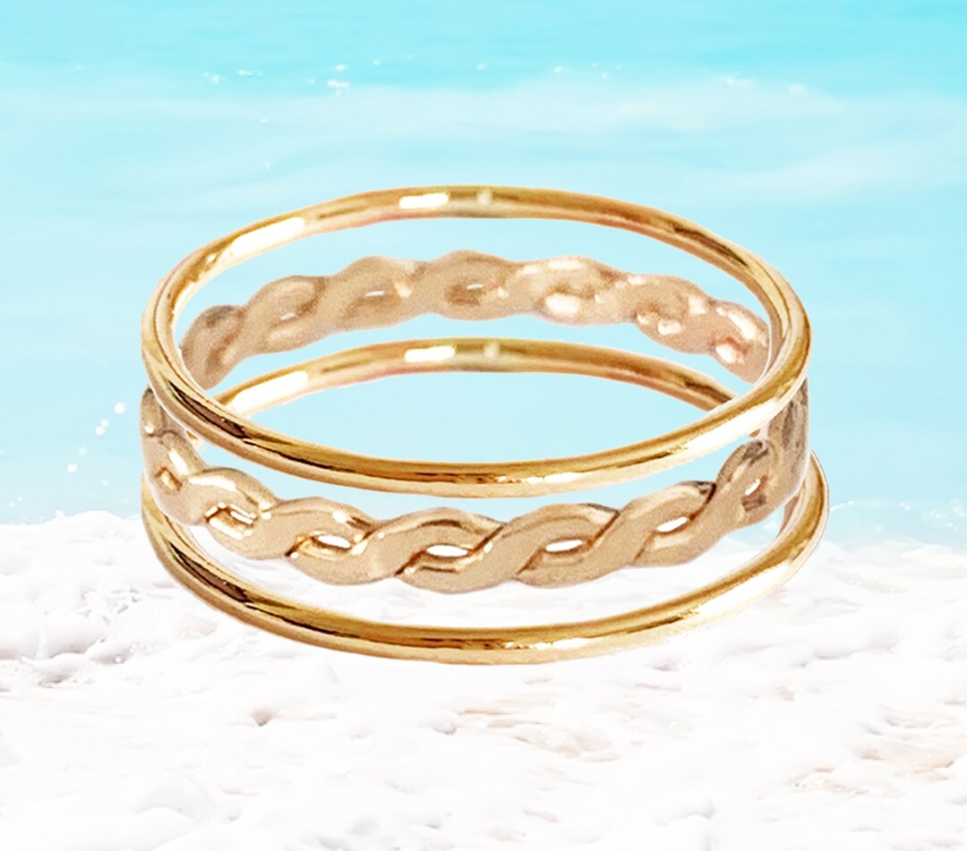 Stacking Toe Rings Set of Three / Mix and Match Fitted Toe or Knuckle ...