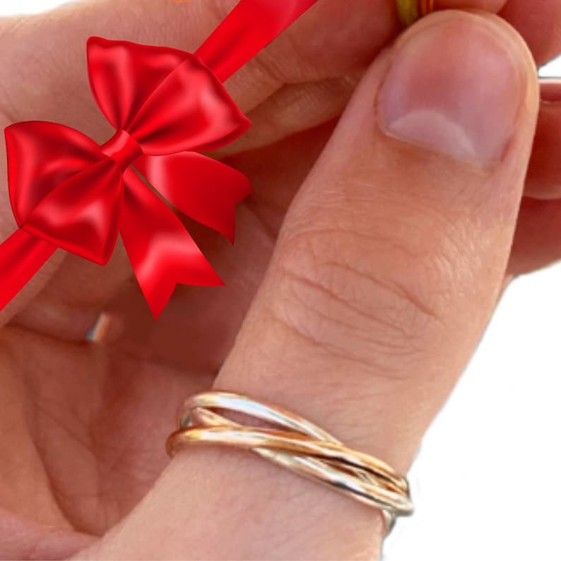 Rolling Interlocking Thumb or Finger Ring / 14K Gold Fill and Etsy