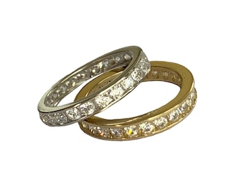 CZ Eternity Band Toe Ring / Sterling Silver or 14K Gold / Fitted for Perfect Fit / or Wear as a Finger or Pinky Ring