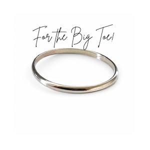 BIG Toe Ring / 2mm Fitted Toe Ring / .925 Sterling Silver / for the Big Toe / Extra Large Ring