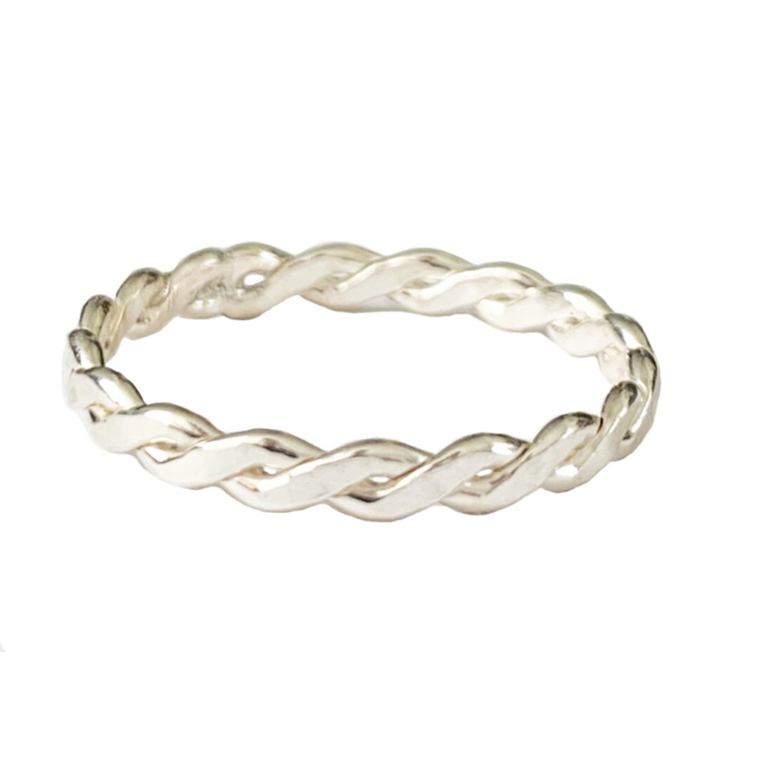 Sterling Silver Braid Ring: Twisted Twine Band - Etsy