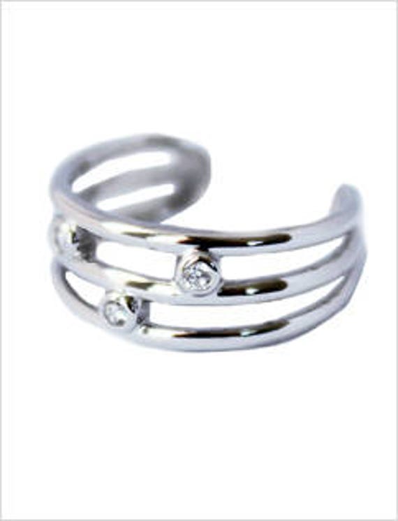 5MM Hammered .925 Sterling Silver Girls Or Men Adjustable Ring for Foot Or Midi for Women Toe Ring