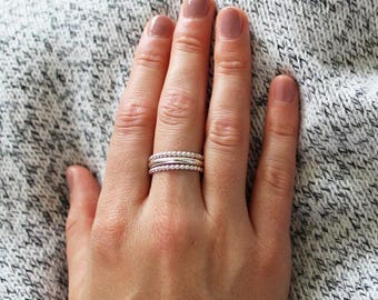 Bees and Band Chunky Stacking Ring Set