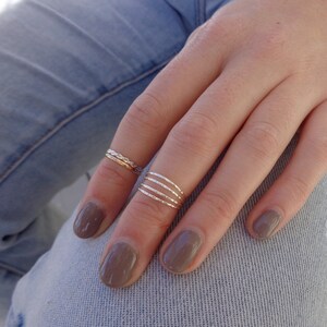 Four Strand Fitted Toe Ring / Sterling & Gold Fill Thin Strand in Combo ...