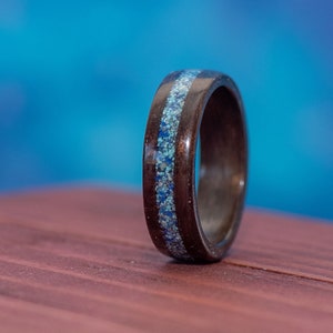 Lapis Lazuli & Turquoise Wood Ring | Unique Handcrafted Wooden Band for Him and Her | Wood Wedding Ring | Wood Engagement Ring