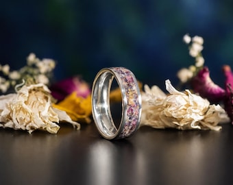 Blumen Erhaltungsring Sterling Silber | Hochzeitsstrauß-Andenken
