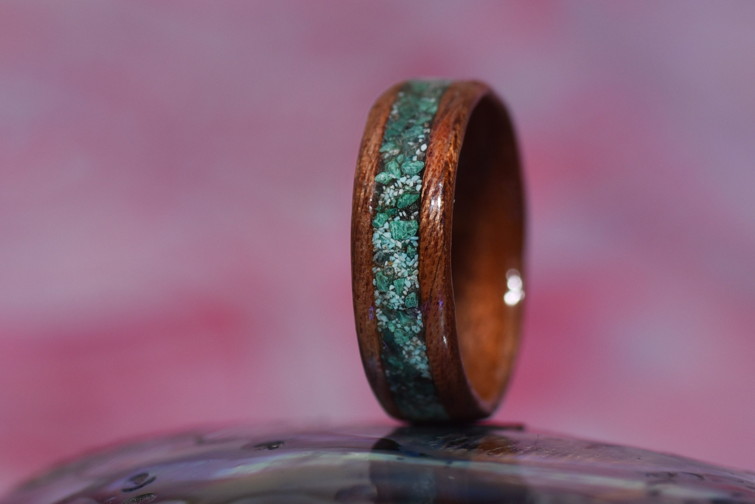Malachite Amazonite and Turquoise Wooden Ring. Handmade | Etsy